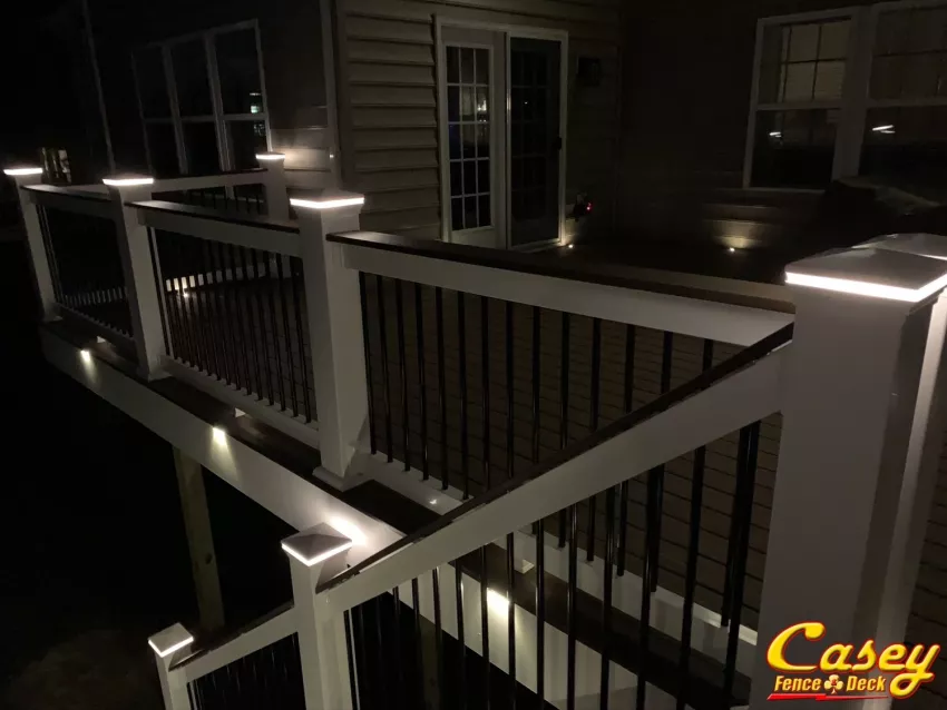 500 square foot composite lighted deck in New Market Maryland